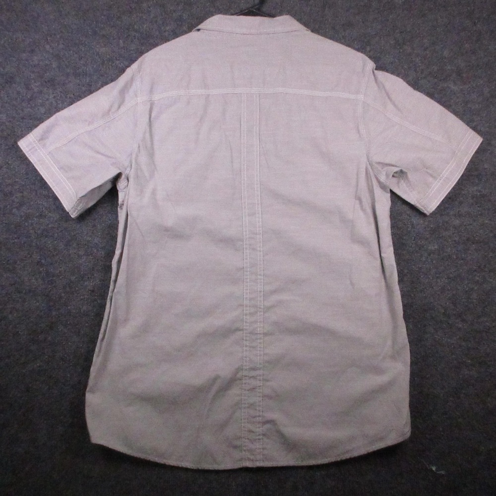 Jeans By Buffalo Shirt Mens XL Gray Stripe Short Sleeve Button Front Pockets - Picture 2 of 6